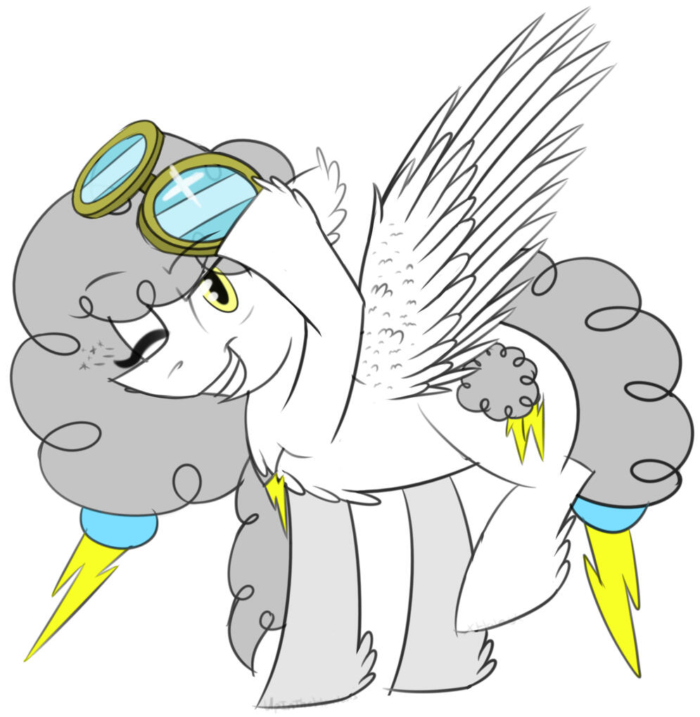 Colored sketch with black lines